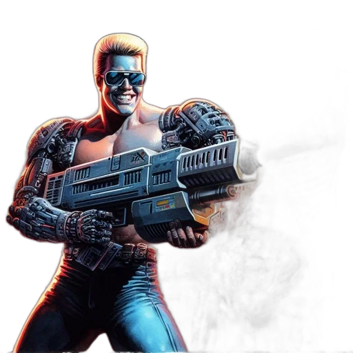 weapon, robot, concept art, comic book art, cyberpunk, 3d render, futuristic, setting transparent PNG cut-out
