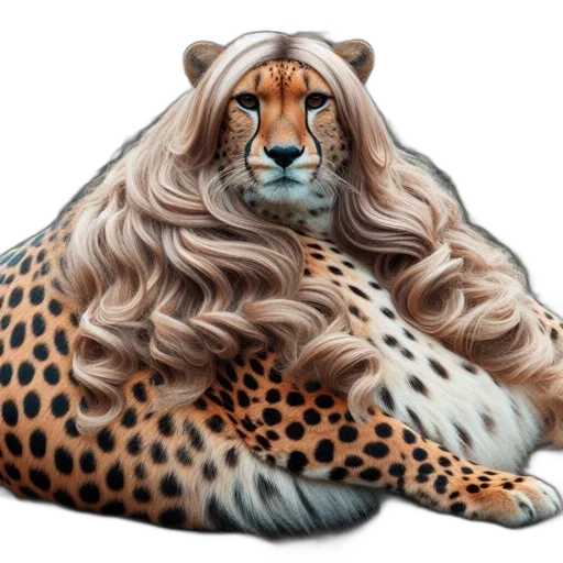 hair, animal, creature, crown, concept art, fantasy art, photorealistic, 3d render transparent PNG cut-out