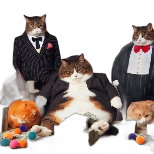 staff, formal, setting, cats, dressed, suits, other, attire transparent PNG cut-out