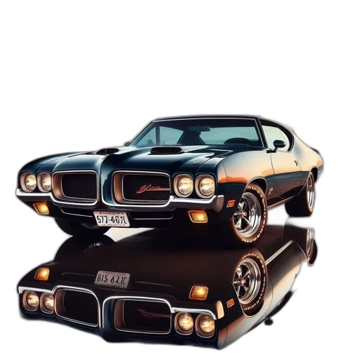 car, photorealistic, concept art, 3d render, watercolor, classic, 1970s, muscle transparent PNG cut-out