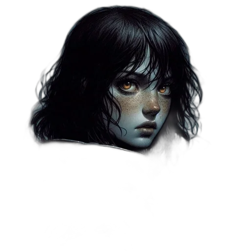 face, robot, hair, mask, photorealistic, fantasy art, concept art, comic book art transparent PNG cut-out