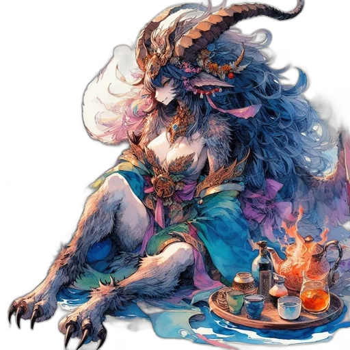 dragon, creature, concept art, fantasy art, watercolor, blue, pastel, colorful transparent PNG cut-out
