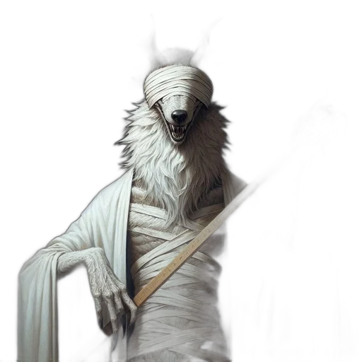 creature, mask, dragon, staff, concept art, fantasy art, photorealistic, 3d render transparent PNG cut-out