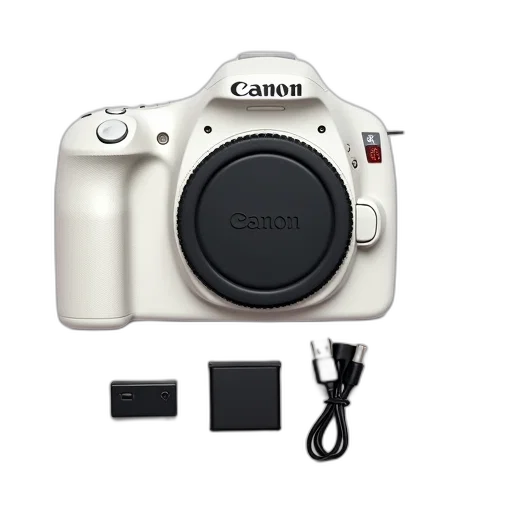 weapon, photorealistic, white, canon, camera, black, lens, cap transparent PNG cut-out