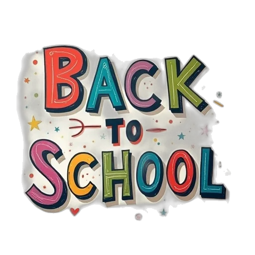 back, school, card, letters, word, thank transparent PNG cut-out