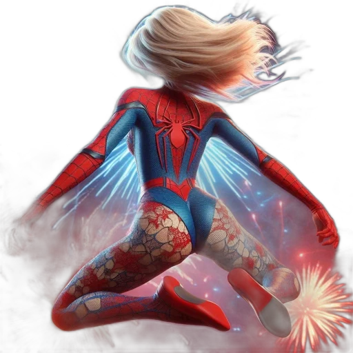 comic book art, concept art, fantasy art, pixel art, red, character, likely, spider-man transparent PNG cut-out