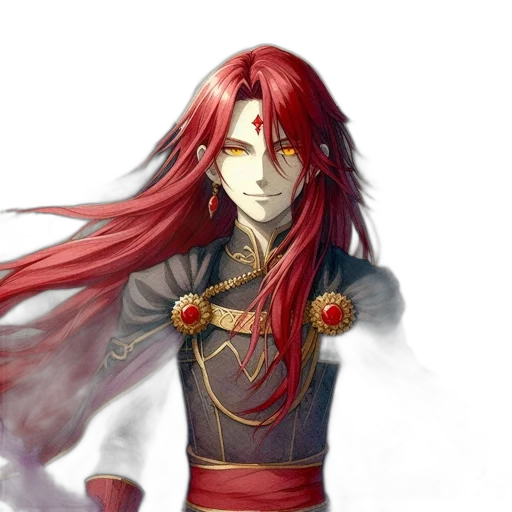 staff, sword, fantasy art, concept art, pixel art, anime, red, figure transparent PNG cut-out