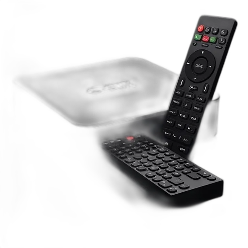 3d render, box, keyboard, remote, control, four, channels transparent PNG cut-out