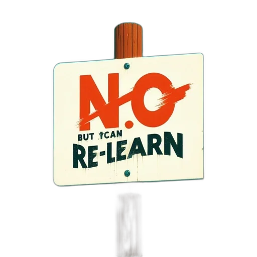 staff, 3d render, wooden, signpost, red, but, can, re-learn transparent PNG cut-out