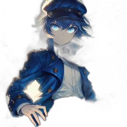 hat, jacket, staff, mask, anime, watercolor, pixel art, concept art transparent PNG cut-out