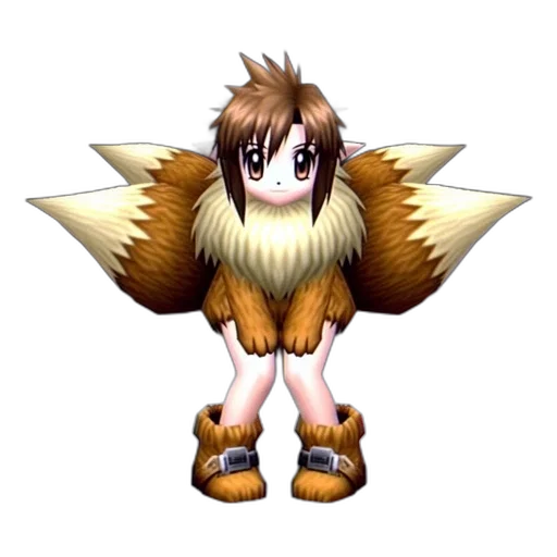 creature, animal, hair, staff, concept art, 3d render, pixel art, cartoon transparent PNG cut-out