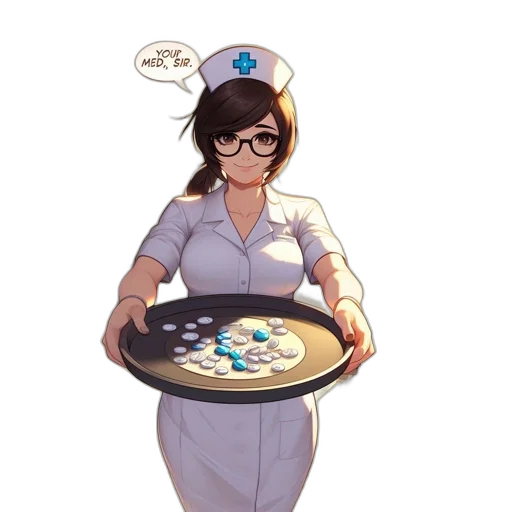 food, staff, dress, concept art, pixel art, anime, cartoon, blue transparent PNG cut-out