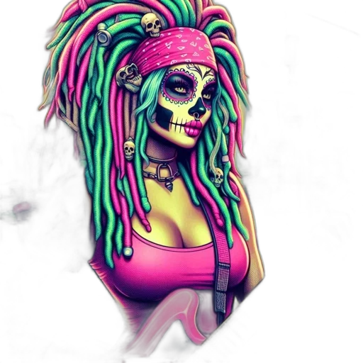 mask, face, fantasy art, concept art, cartoon, photorealistic, neon lights, neon transparent PNG cut-out