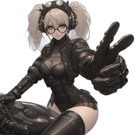 robot, weapon, mask, cyberpunk, concept art, comic book art, anime, dark transparent PNG cut-out