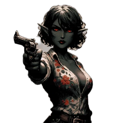 weapon, staff, comic book art, concept art, fantasy art, pixel art, woman, red transparent PNG cut-out