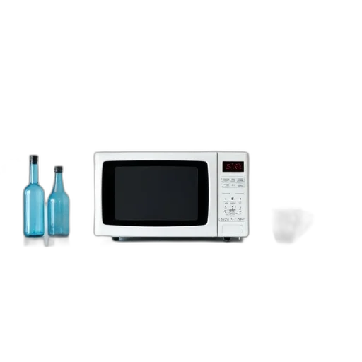 furniture, white, microwave, oven, black, digital, display, placed transparent PNG cut-out
