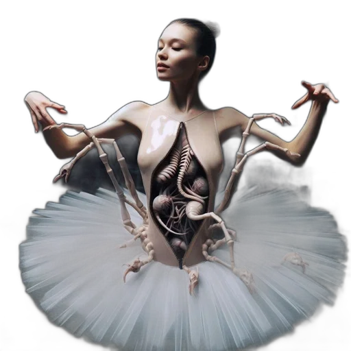 dress, jewelry, concept art, photorealistic, fantasy art, 3d render, dancer, unique transparent PNG cut-out