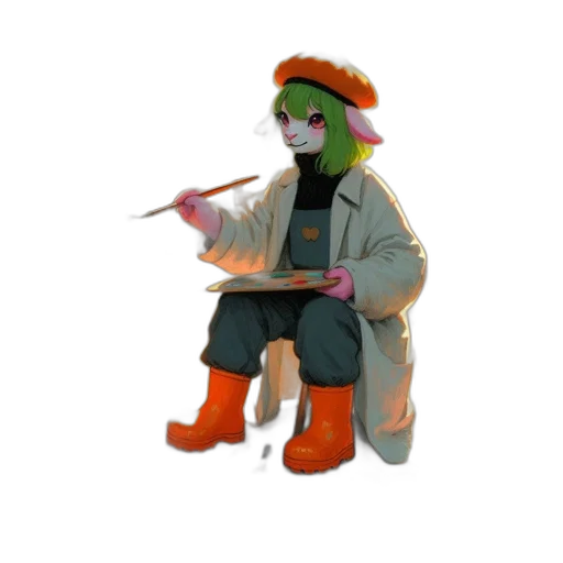 staff, hat, jacket, mask, concept art, fantasy art, 3d render, pixel art transparent PNG cut-out