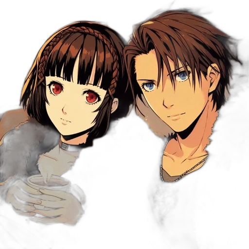 anime, concept art, pixel art, photorealistic, fire, snow, two, animated transparent PNG cut-out