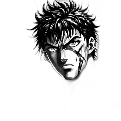 face, mask, comic book art, cartoon, anime, photorealistic, young, male transparent PNG cut-out