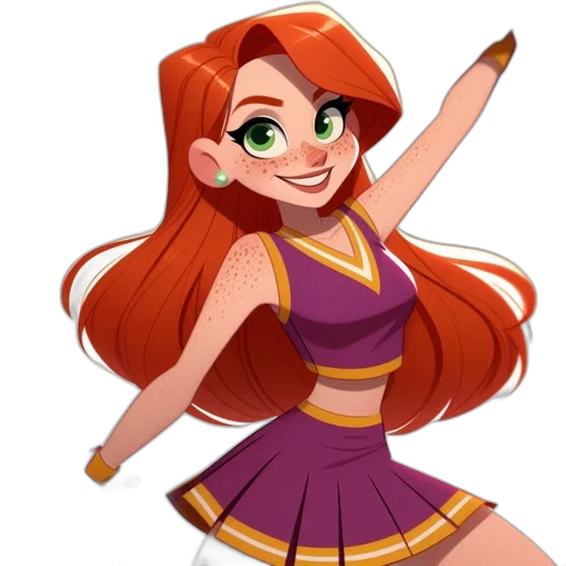 dress, staff, cartoon, 3d render, concept art, anime, animated, cheerleader transparent PNG cut-out