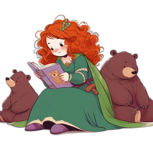 concept art, fantasy art, comic book art, watercolor, forest, green, young, girl transparent PNG cut-out