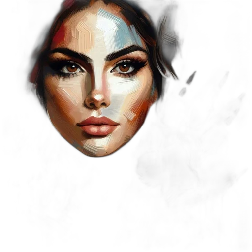 face, mask, crown, jewelry, photorealistic, watercolor, oil painting, fantasy art transparent PNG cut-out