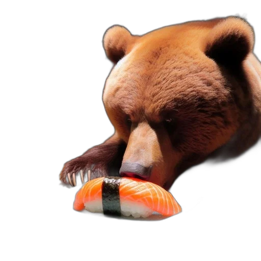 animal, food, creature, photorealistic, concept art, 3d render, brown, bear transparent PNG cut-out