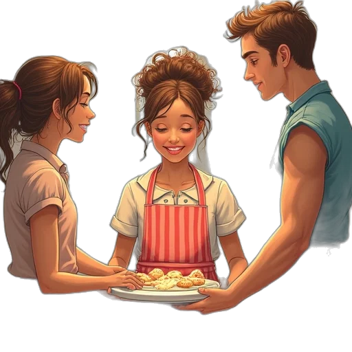food, concept art, comic book art, watercolor transparent PNG cut-out