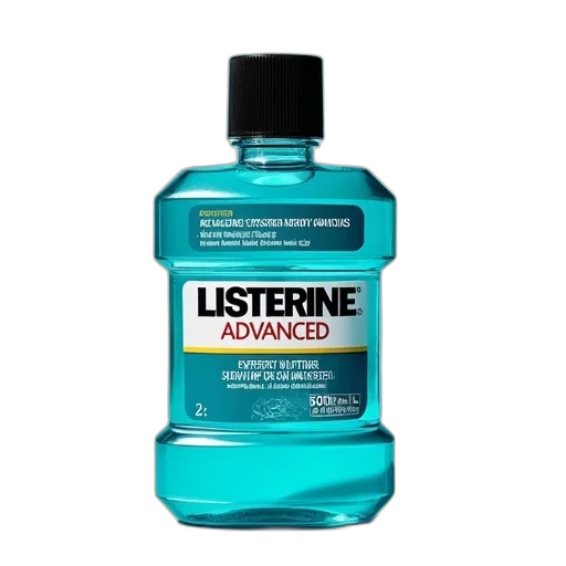 bottle, listerine, advanced, oral, lubric, mouthwash, 500ml transparent PNG cut-out