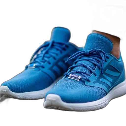 shoes, 3d render, vaporwave, blue transparent PNG cut-out