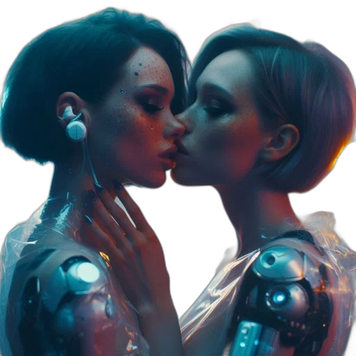 robot, jewelry, cyberpunk, concept art, photorealistic, fantasy art, neon lights, outer space transparent PNG cut-out