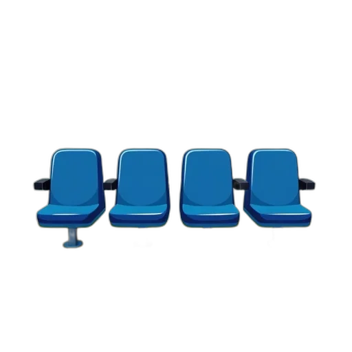 furniture, 3d render, concept art, blue, stylized, image, row, seats transparent PNG cut-out