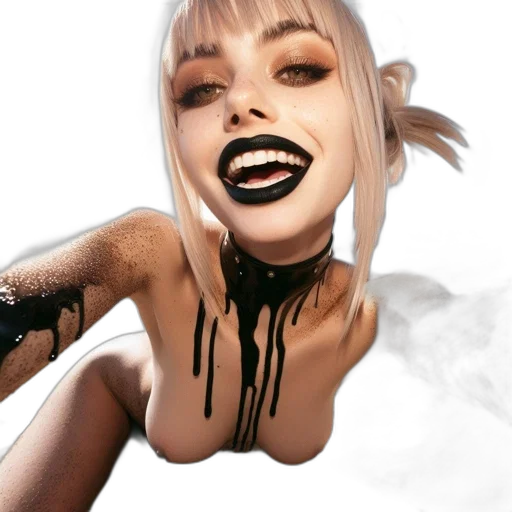 hair, mask, face, creature, photorealistic, cyberpunk, concept art, fantasy art transparent PNG cut-out
