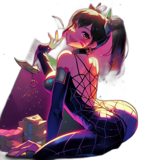 dress, creature, comic book art, concept art, cyberpunk, fantasy art, neon lights, outer space transparent PNG cut-out