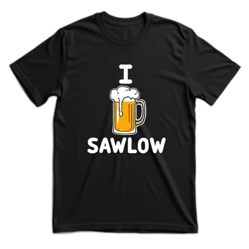 black, t-shirt, graphic, design, reads, sawllow, white, text transparent PNG cut-out