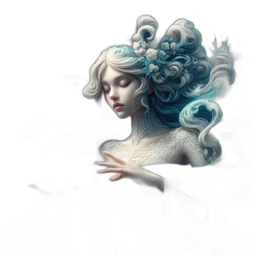 hair, dress, crown, face, fantasy art, concept art, photorealistic, pixel art transparent PNG cut-out