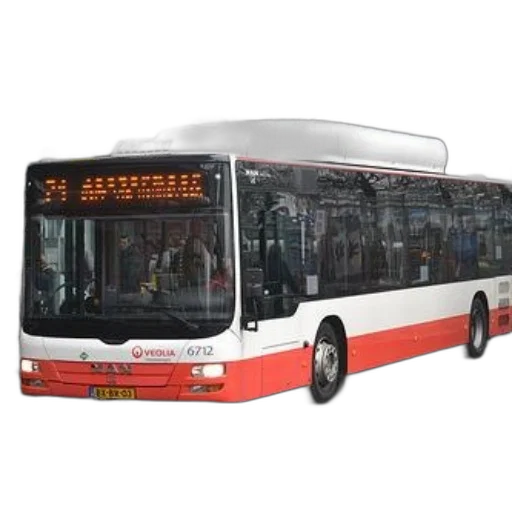 staff, 3d render, photorealistic, concept art, white, red, bus, destination transparent PNG cut-out