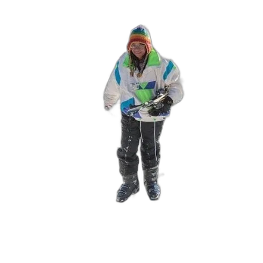 jacket, staff, snow, person, colorful, hat, ski, stands transparent PNG cut-out