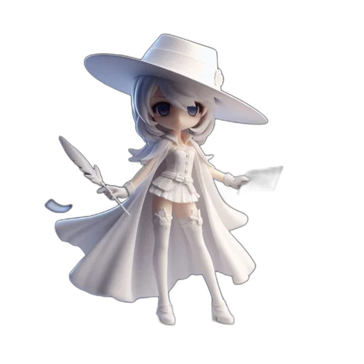 staff, hat, dress, weapon, concept art, 3d render, fantasy art, pixel art transparent PNG cut-out