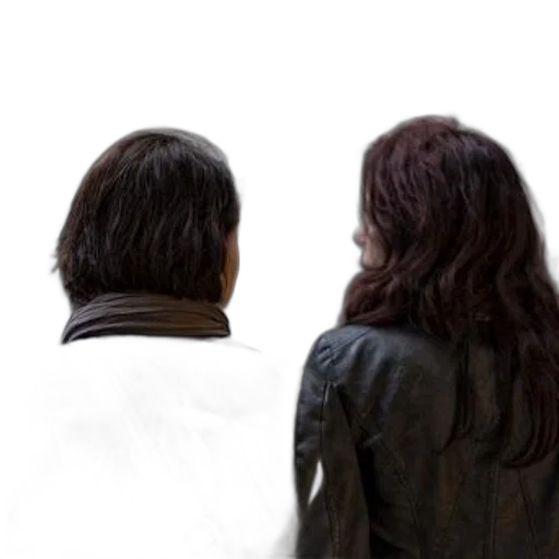 jacket, hair, photorealistic, 3d render, concept art, dark, two, individuals transparent PNG cut-out