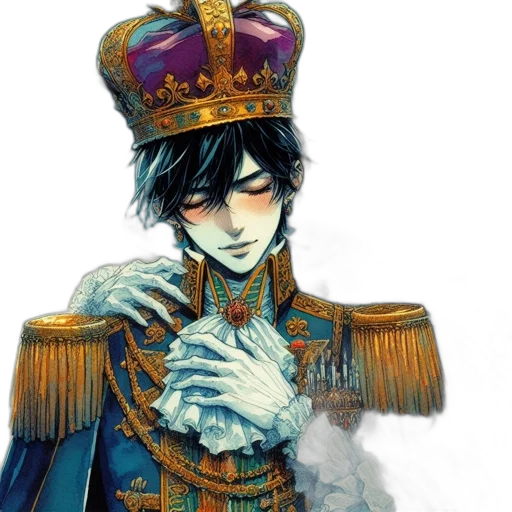 crown, staff, mask, hat, fantasy art, watercolor, concept art, anime transparent PNG cut-out