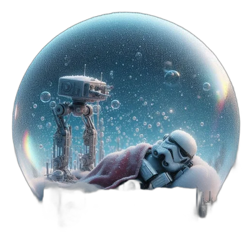 robot, concept art, fantasy art, 3d render, photorealistic, snow, outer space, futuristic transparent PNG cut-out