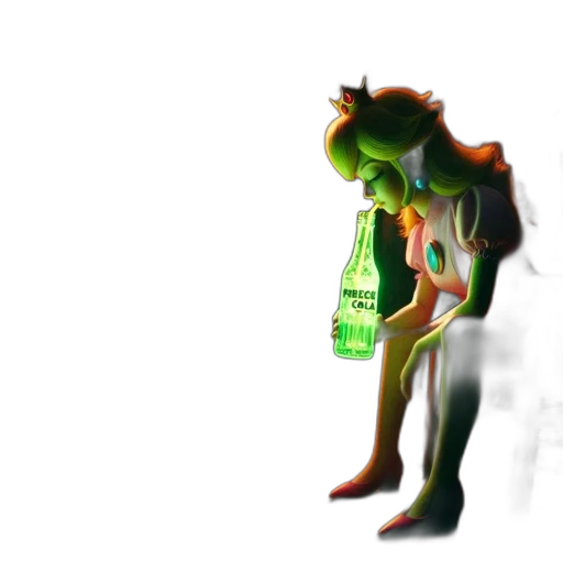 bottle, creature, robot, weapon, 3d render, concept art, pixel art, watercolor transparent PNG cut-out