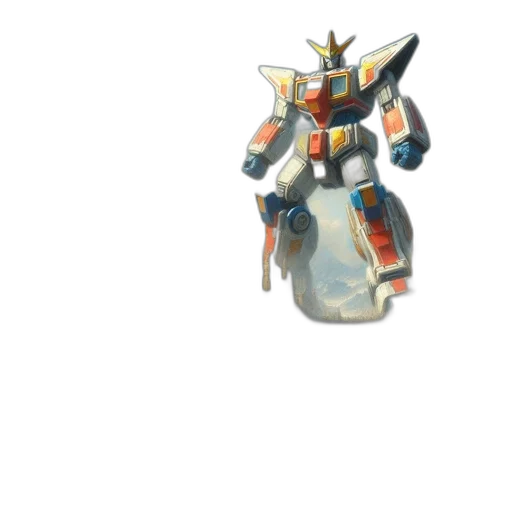 robot, weapon, bottle, crown, concept art, 3d render, pixel art, vaporwave transparent PNG cut-out