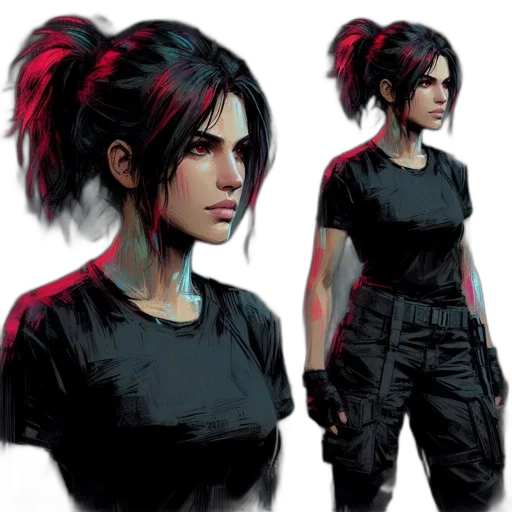 jacket, concept art, comic book art, cyberpunk, pixel art, red, dark, neon transparent PNG cut-out