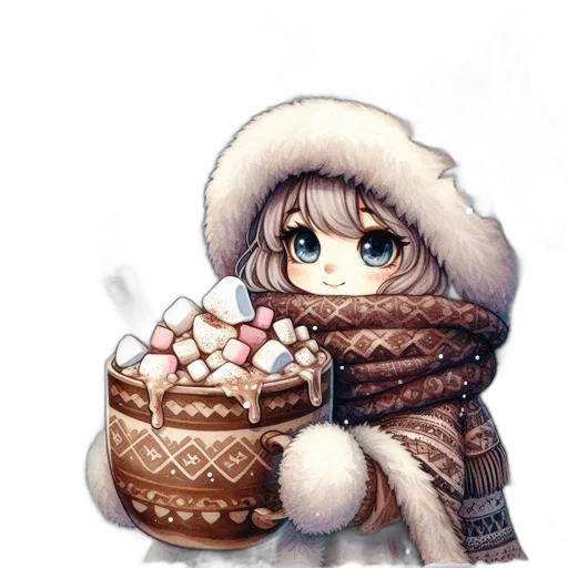hat, food, staff, jacket, pixel art, fantasy art, anime, watercolor transparent PNG cut-out