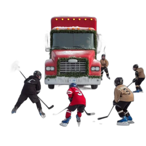 concept art, snow, during, winter, festival, large, decorated, truck transparent PNG cut-out
