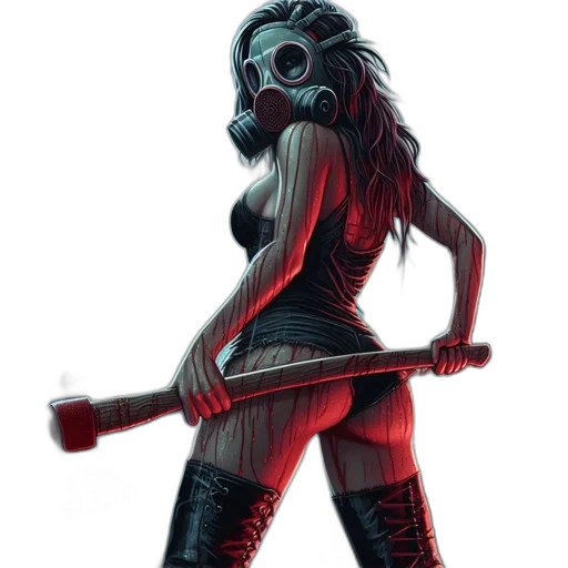 mask, robot, creature, weapon, concept art, cyberpunk, comic book art, fantasy art transparent PNG cut-out
