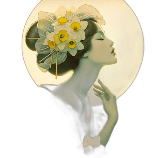 crown, hat, flower, mask, photorealistic, fantasy art, concept art, oil painting transparent PNG cut-out